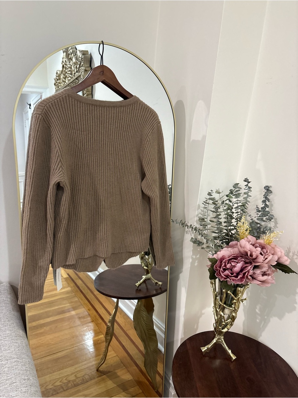 Commense Taupe Ribbed Button-Up Cardigan - Picture 7 of 9